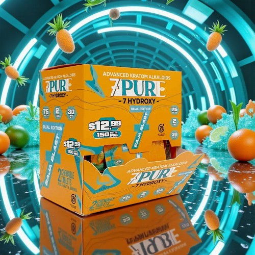 Box of Z Pure Hydrolyzed Protein with vibrant background and fruits.