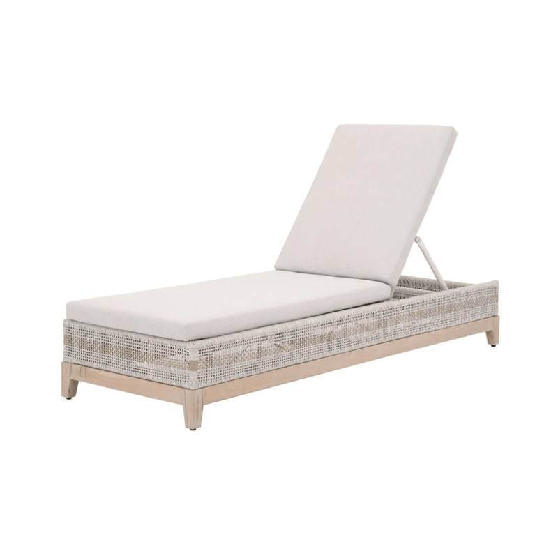 A Mediterranean Design Chaise Lounge that features a textured weave.