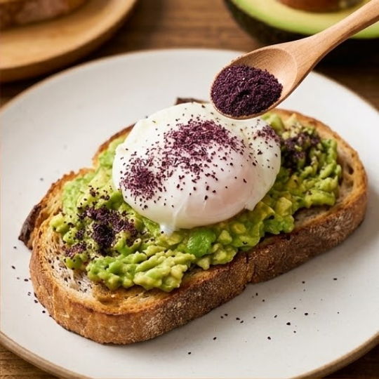 Red Shiso Furikake on avocado toast
