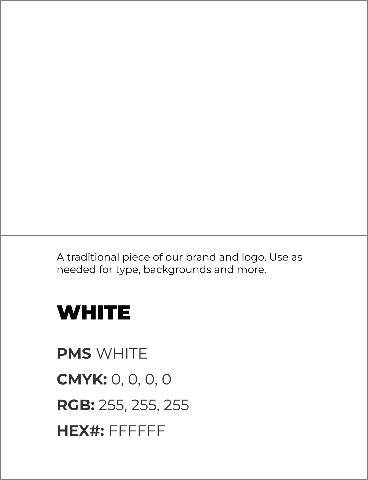 Color specifications for the color white, including various color models.