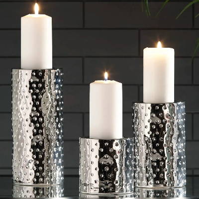 A set of silver Candle Holders