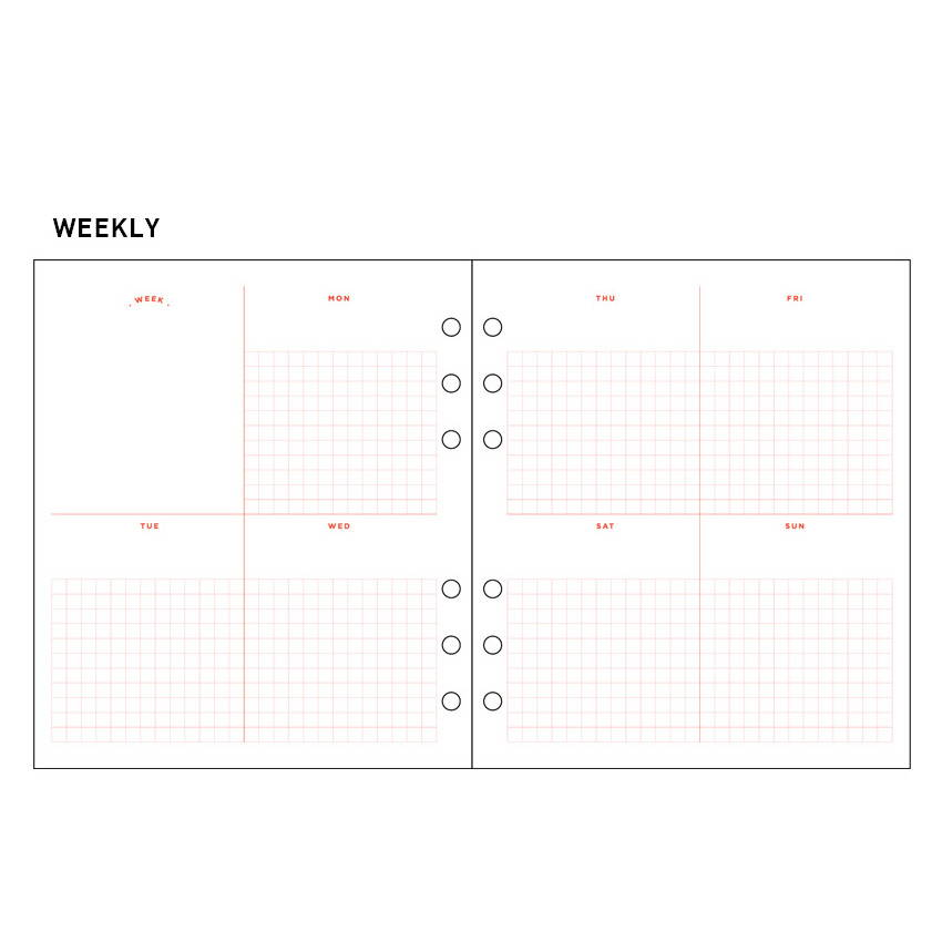 Weekly plan - 2NUL-Cherry-pick-6-ring-dateless-weekly-diary-planner-
