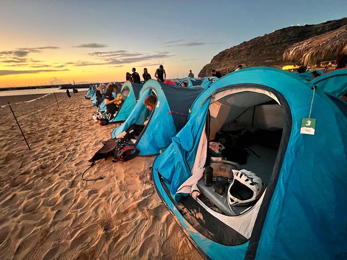 Tents and campers on the beach