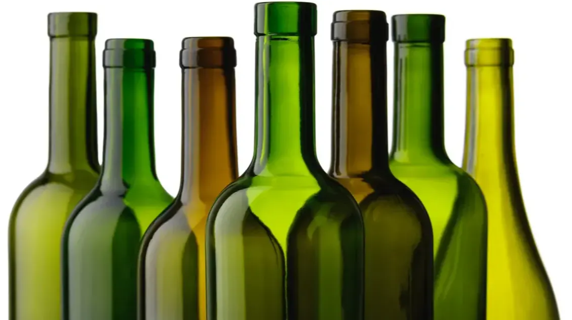 Green wine bottles