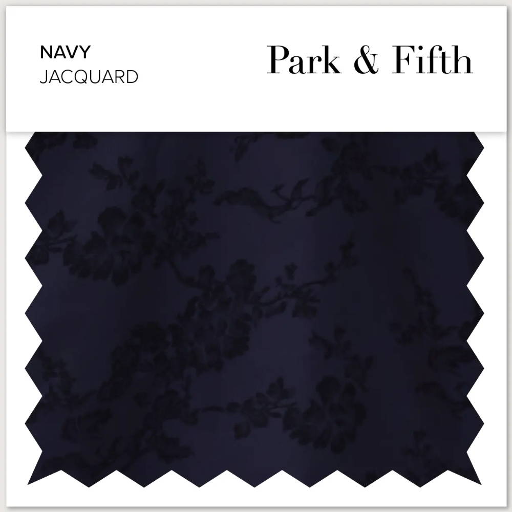Navy jacquard fabric swatch from Park & Fifth.