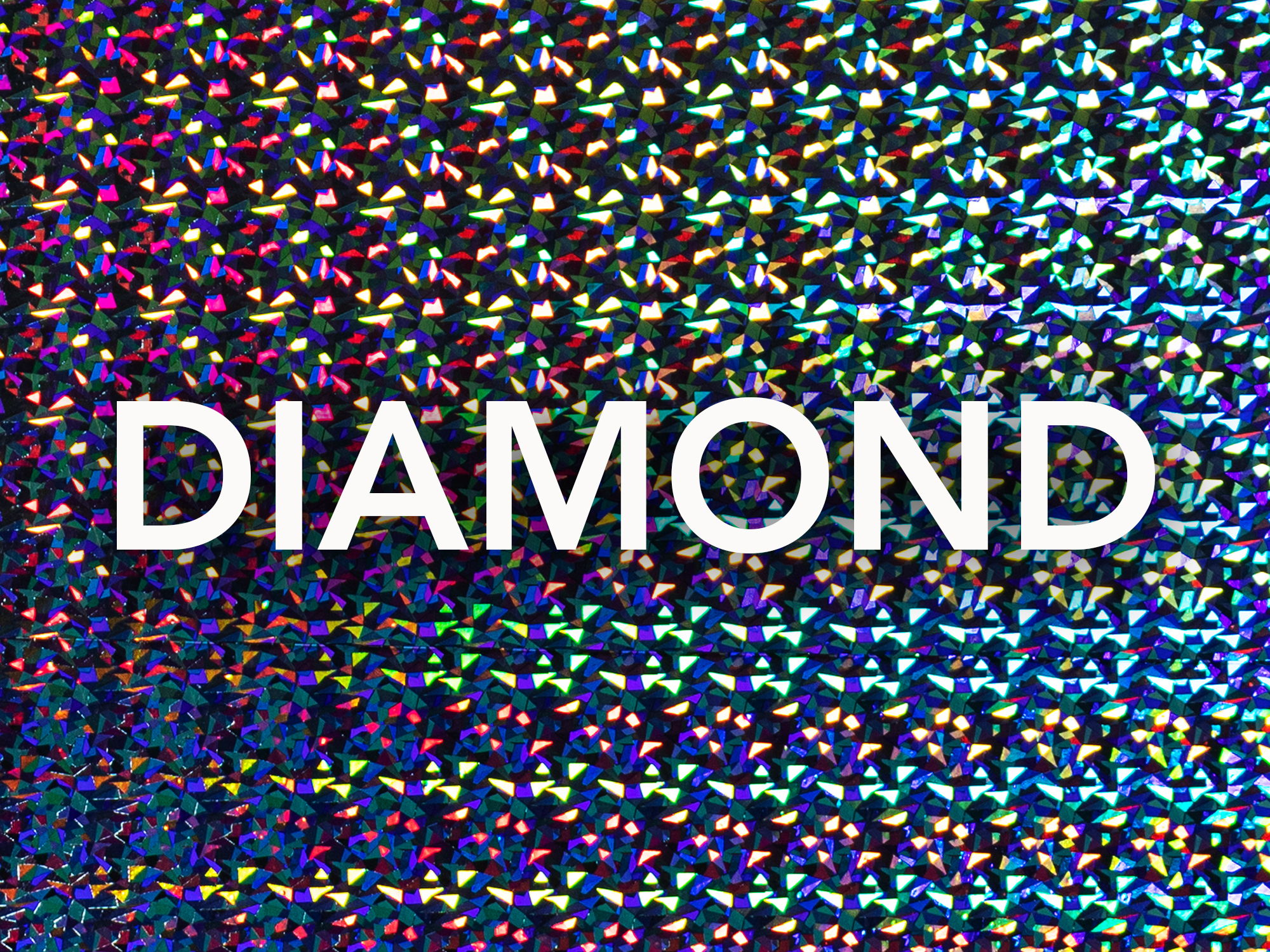 Diamond HTV swatch showing faceted prismatic light scatter