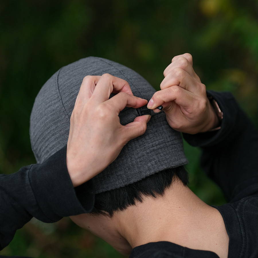 RIDGE MOUNTAIN GEAR（リッジマウンテンギア）/グリッドメリノ イヤマフキャップ/ブラック/UNISEX