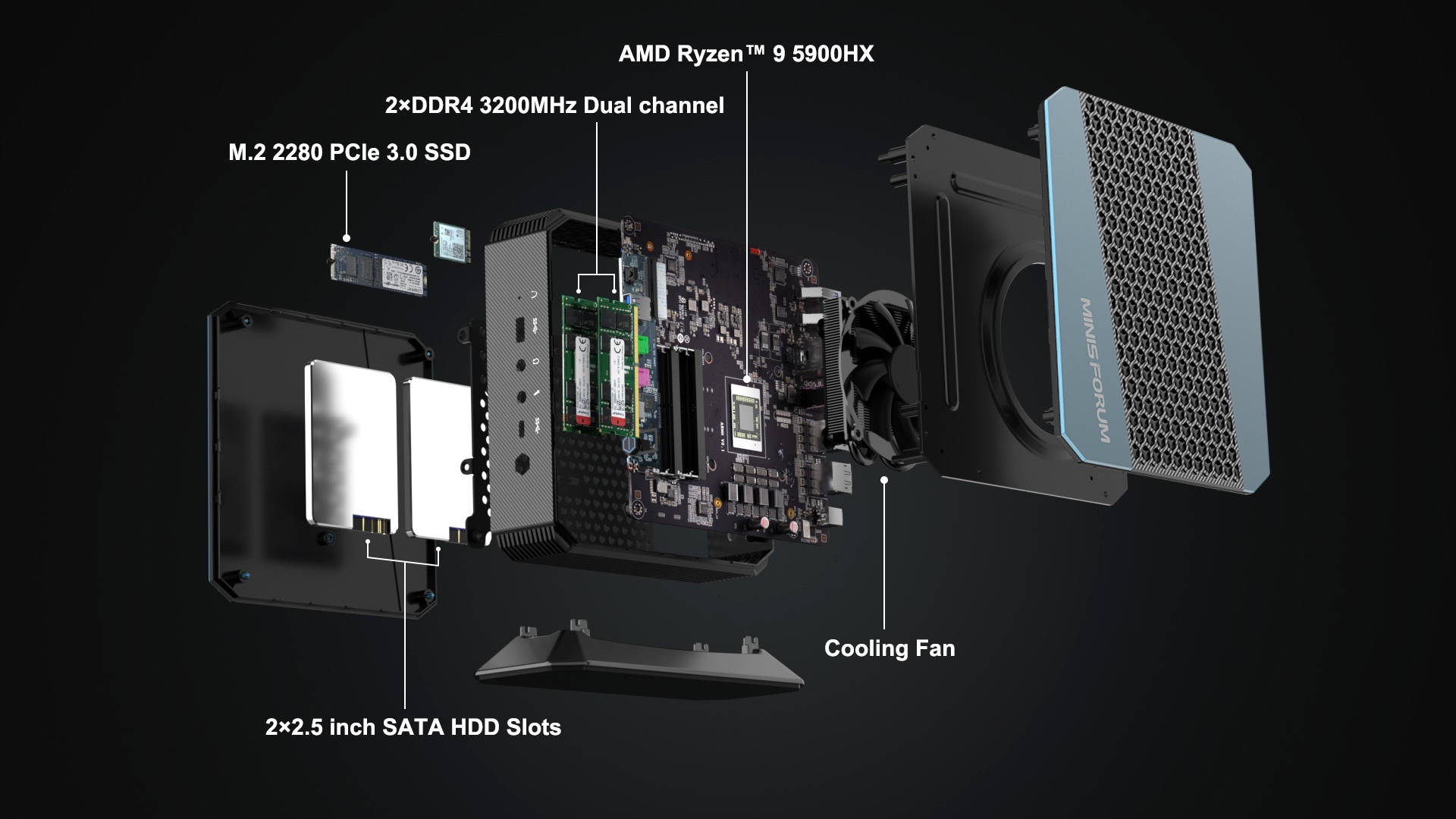 Minisforum EliteMini HX90 AMD Ryzen 9 5900HX Mini PC