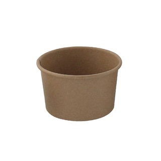 A brown paper portion cup