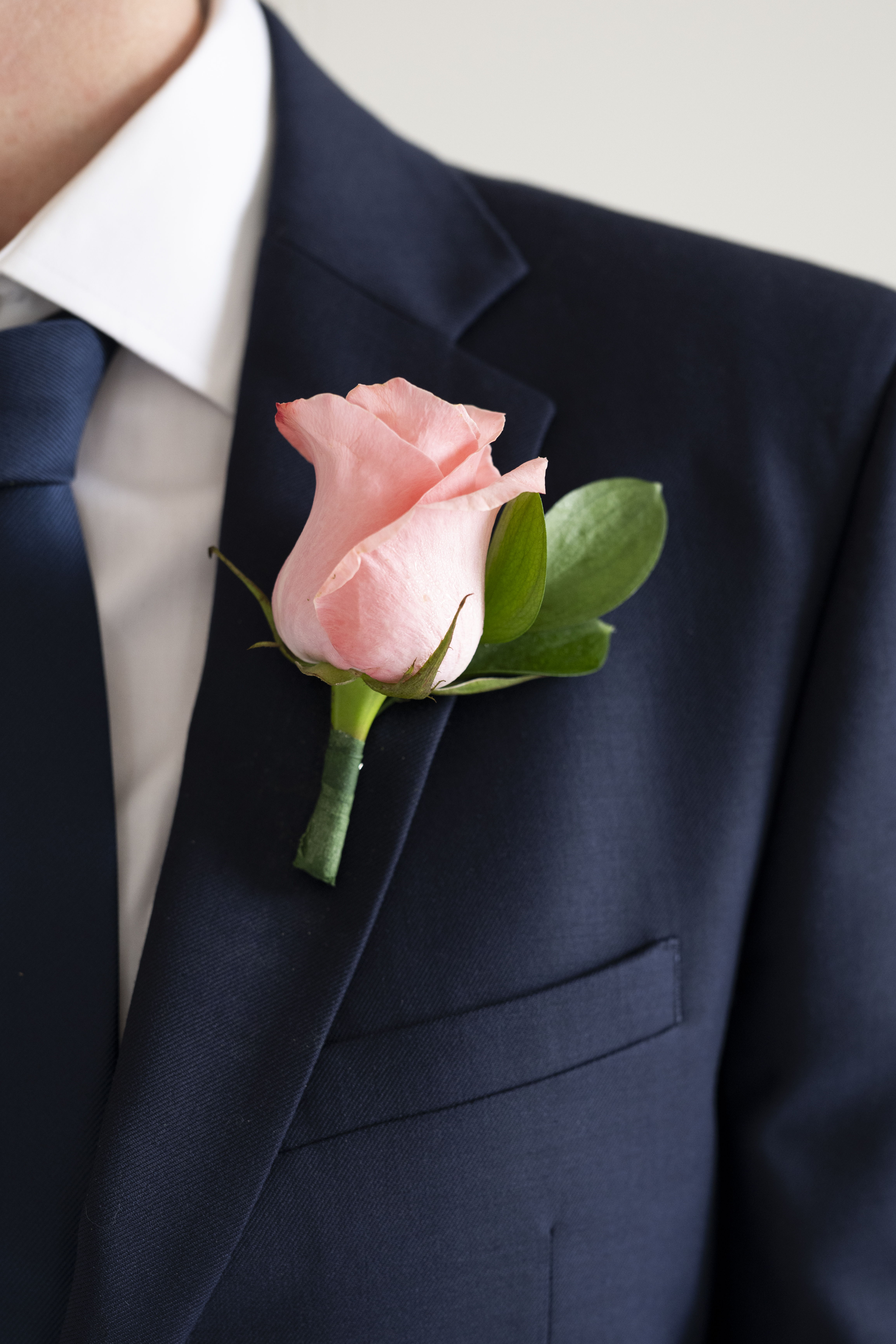 pink premade boutonniere