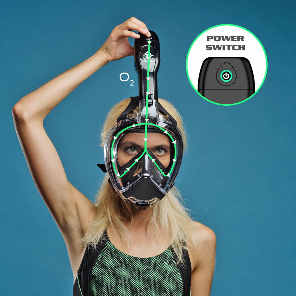 Full Face Snorkelling Mask Scuba Diving Swimming Snorkel Breather Pipe for GoPro 