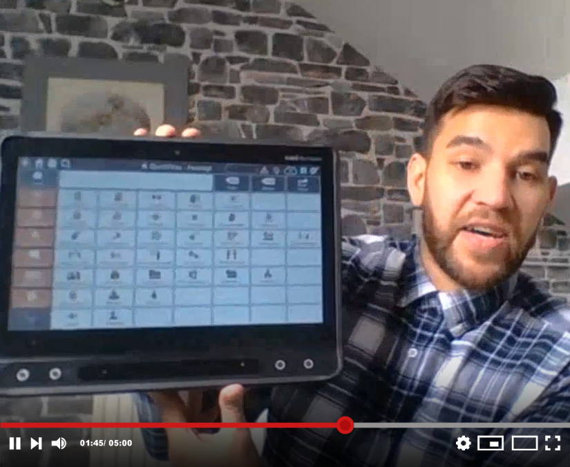 Alt text: Tobii Dynavox Account Manager featured in a YouTube channel video. 