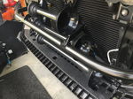 Triple black Shocker XL air horns custom bracket behind grille radiator tubular bumper bar install Kristin's 2016 Subaru WRX gallery photo 4