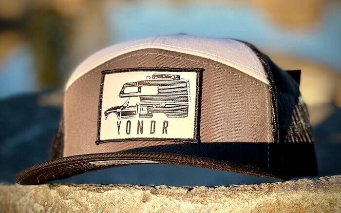 custom 7 panel hat with woven patch