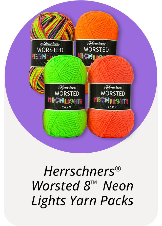 Four packs of neon yarn in various colors.