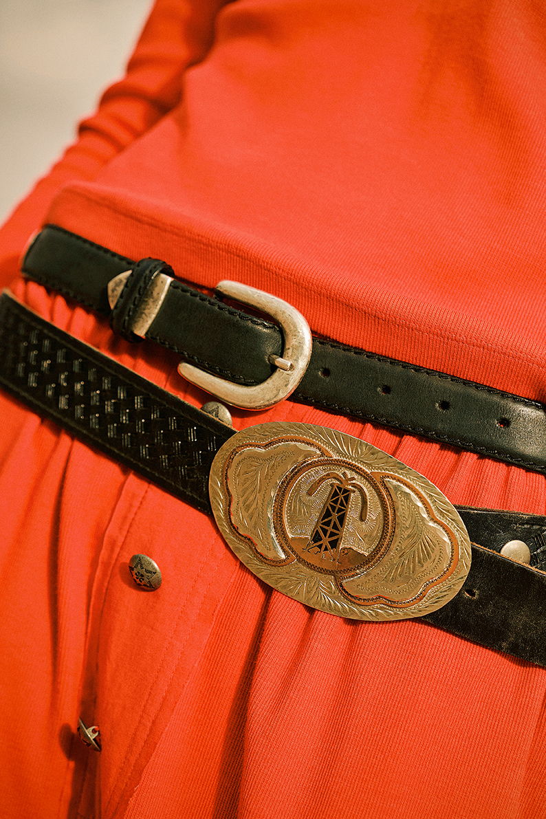 Multiple belts make for great layering pieces.