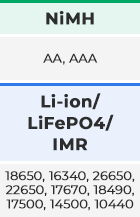 compact charger compatibility for NiMH li-ion lifepo4 imr