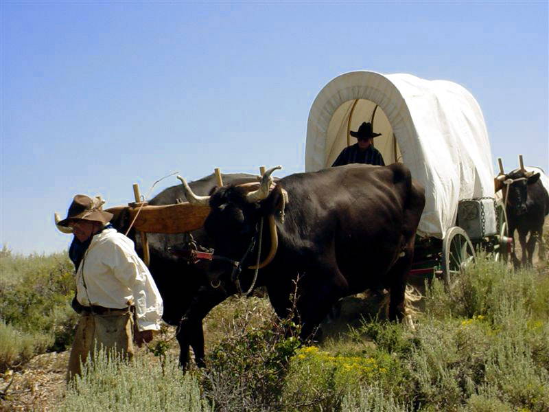 Modern-day pioneers ascending Big Hill, 2004