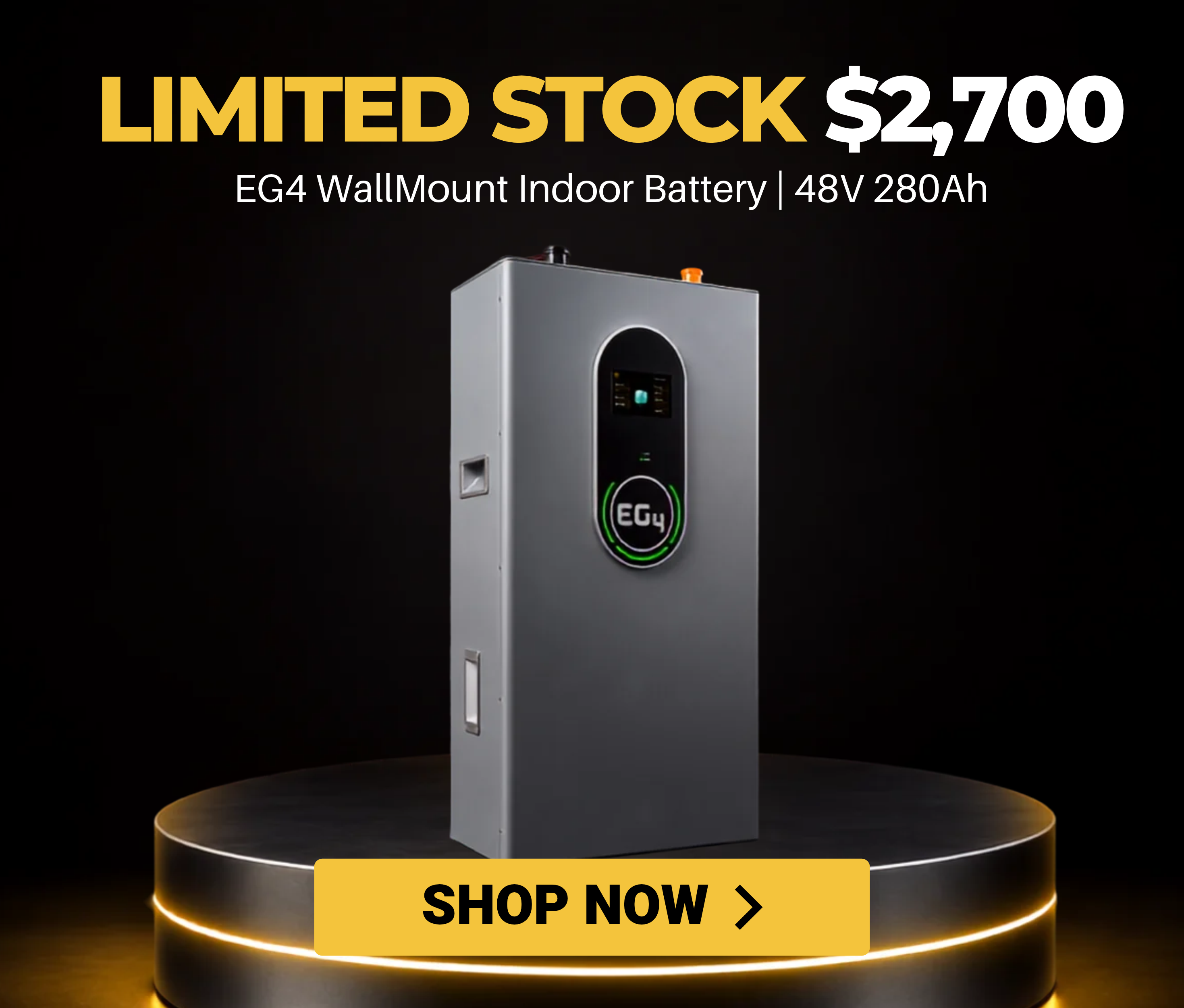 Limited stock EC4 WallMount Indoor Battery priced at $2,700. Shop now.