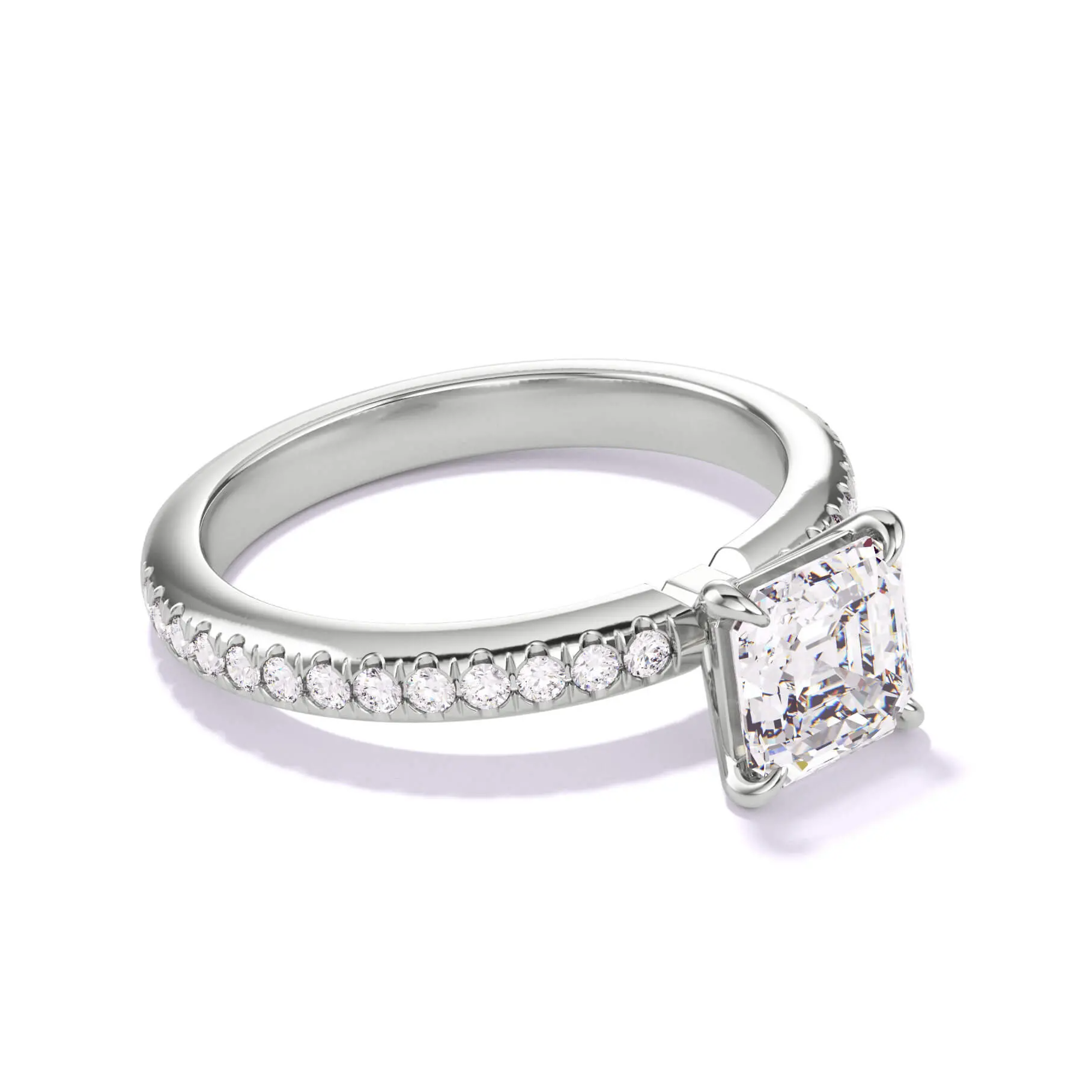 $10,000 diamond engagement ring - platinum asscher 