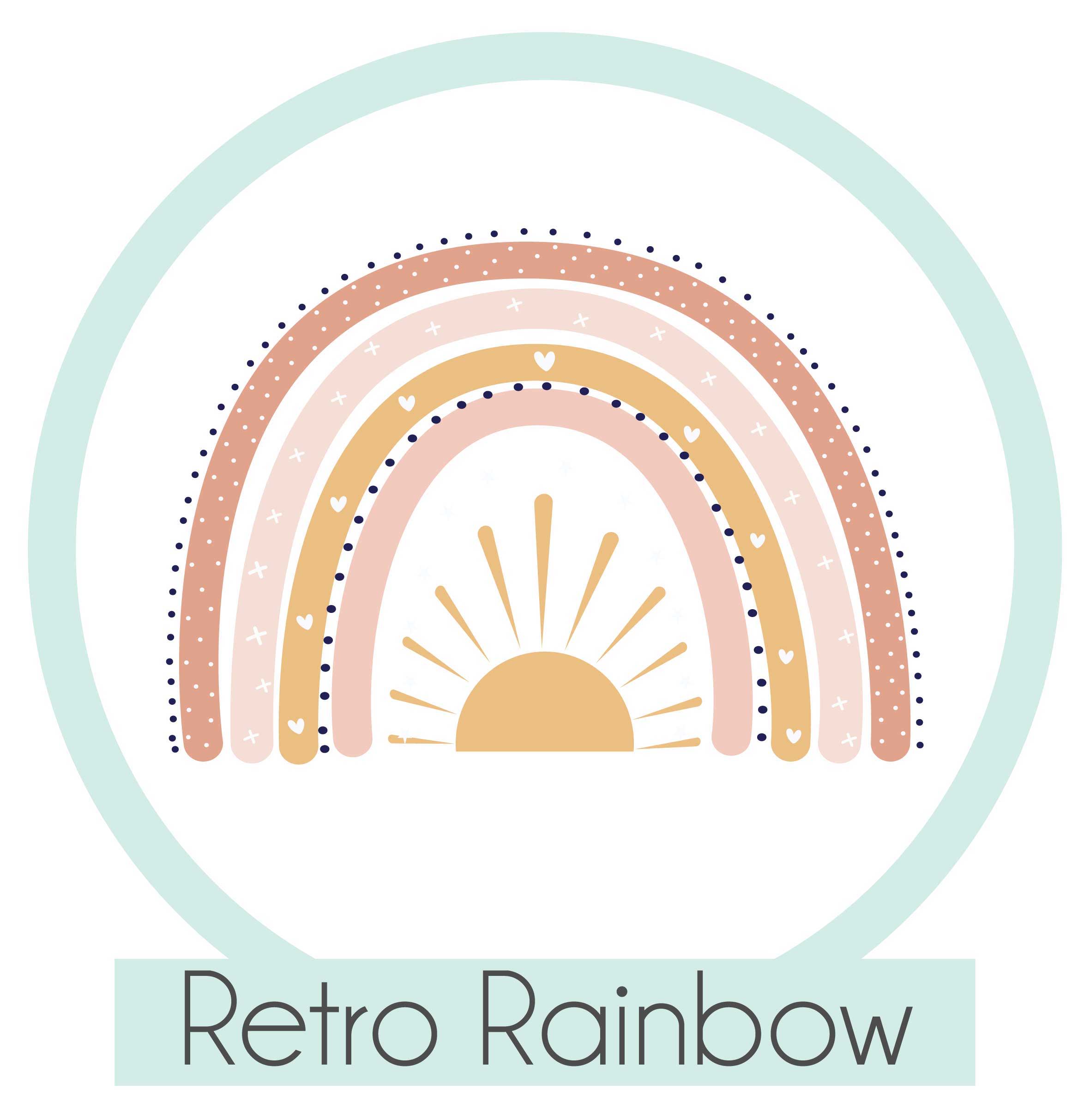 personalized retro rainbow theme
