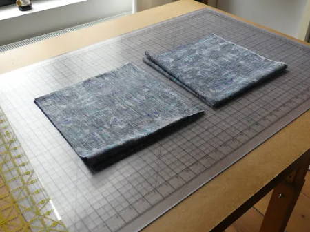 Fold Floor Pillow Fabric into Quarters