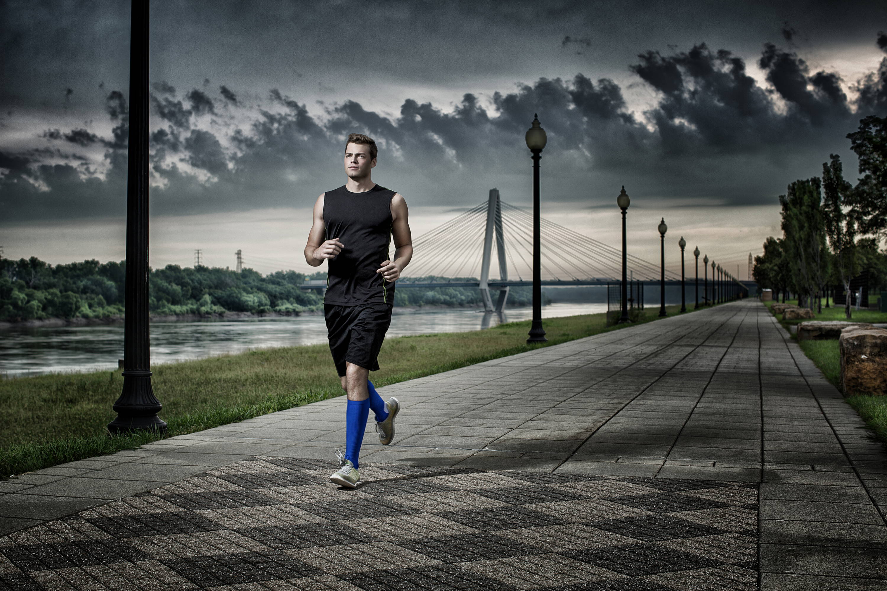 TheraSport by Therafirm Athletic Compression Socks; man running