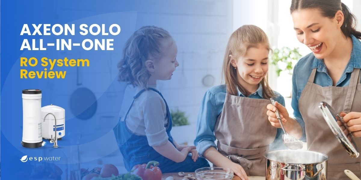 Two children cooking with a woman, featuring an RO system review.