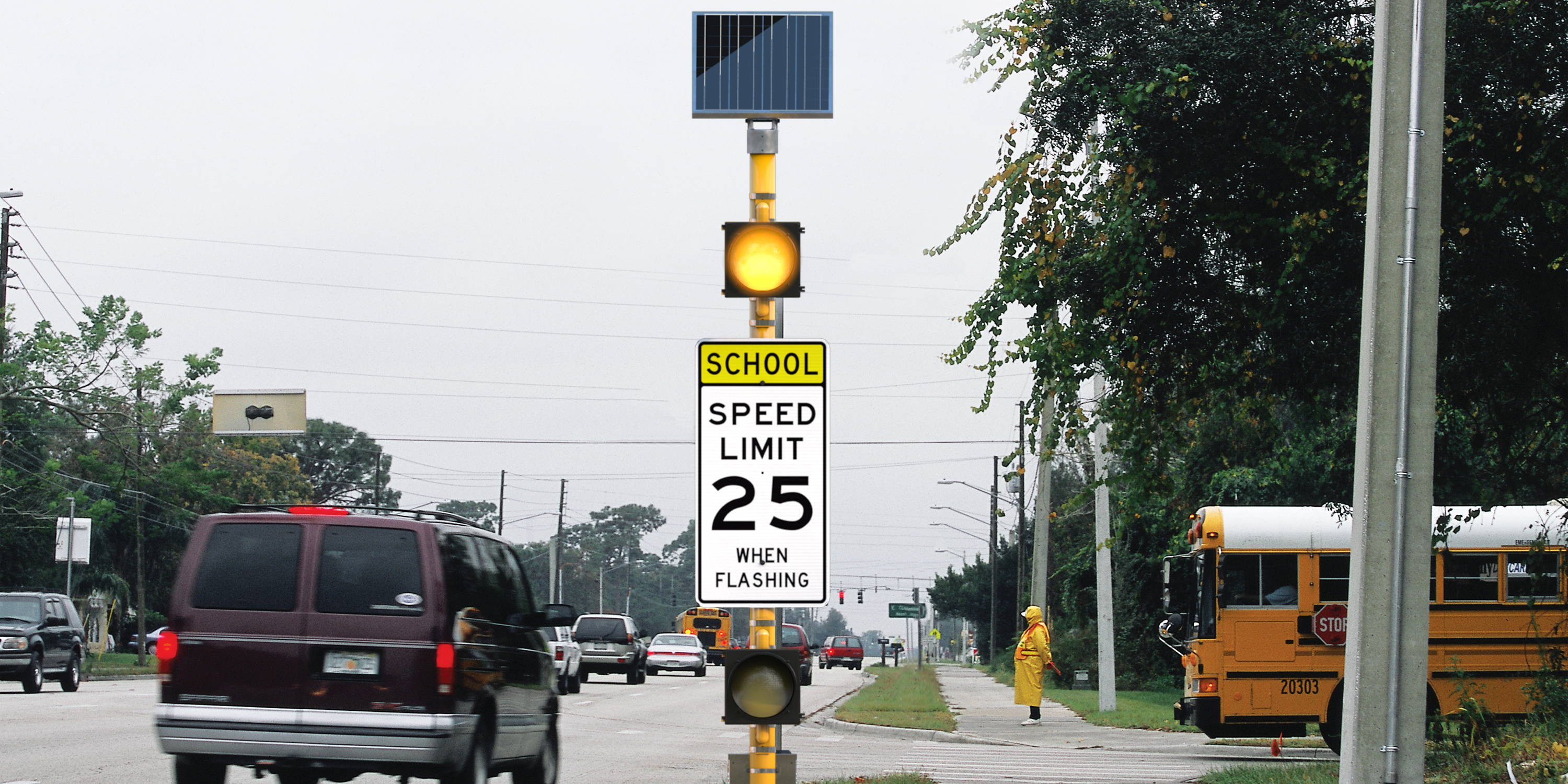 School Zone Speed Limit Warning Beacon
