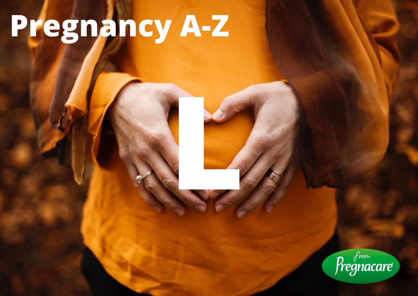 Letter L With Pregnant Woman Background