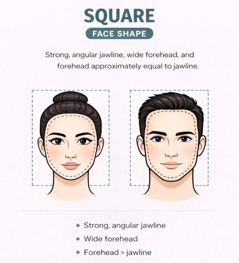 Square Face Shape Explainer for men and women