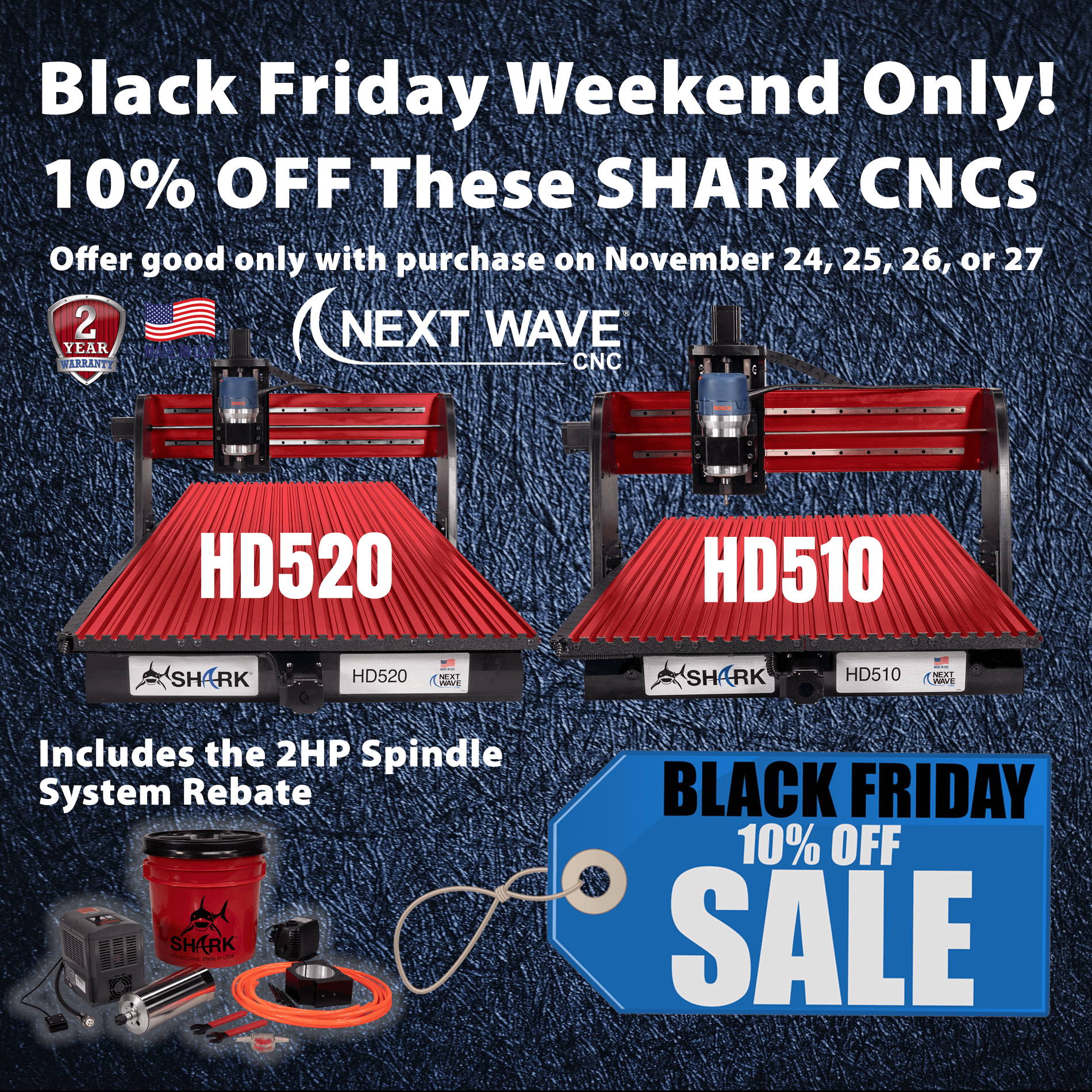 Black Friday 10% Off Shark CNC's 