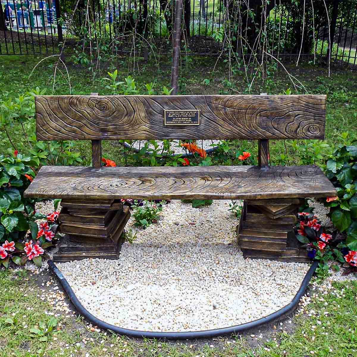 Custom Randolph Rose Book Bench & Plaque