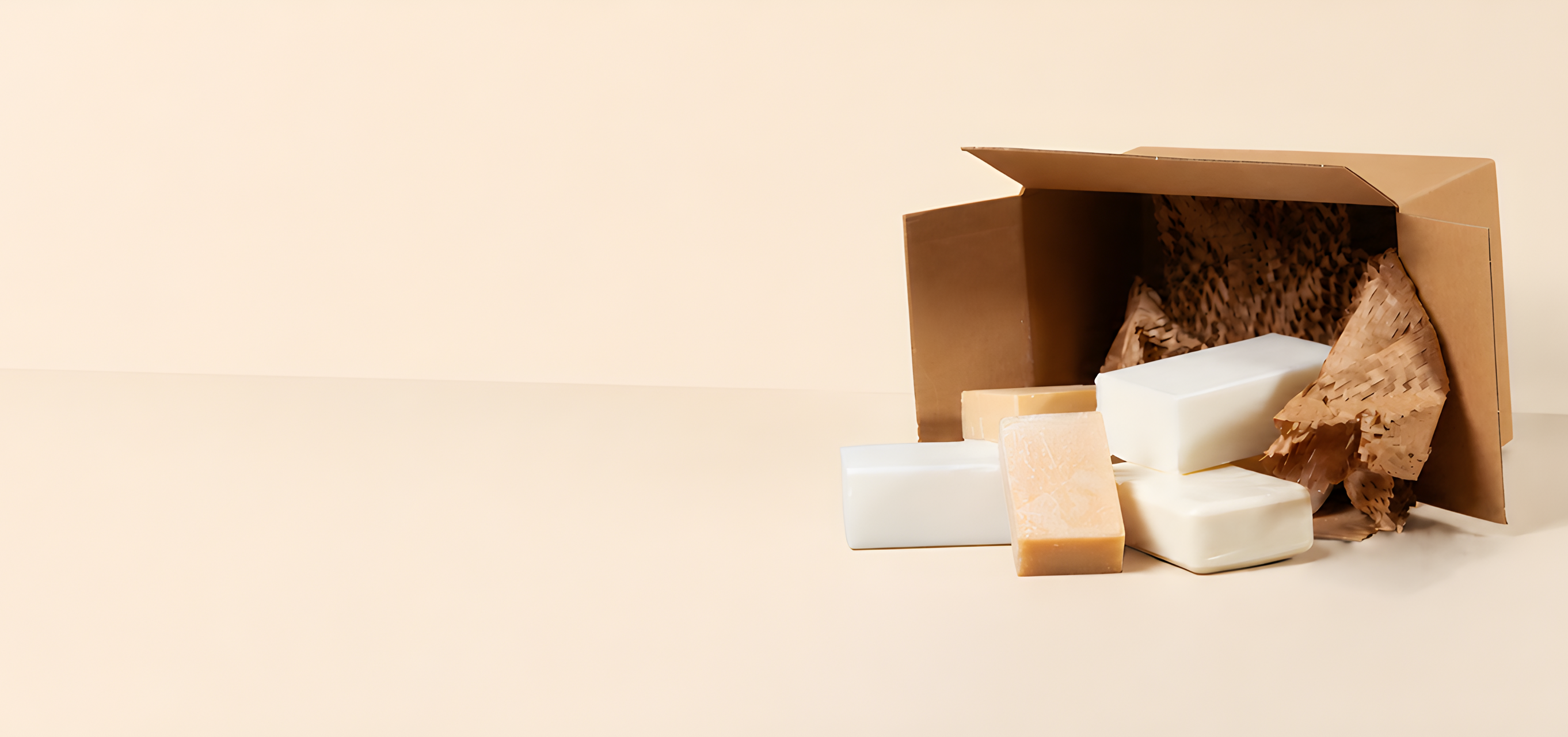 Open cardboard box with packing materials and items inside.