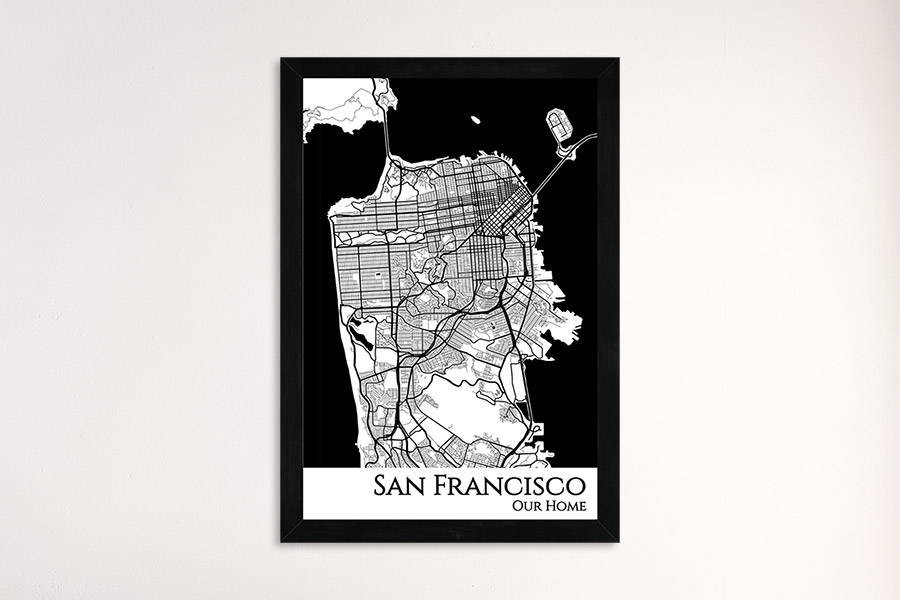 city map framed