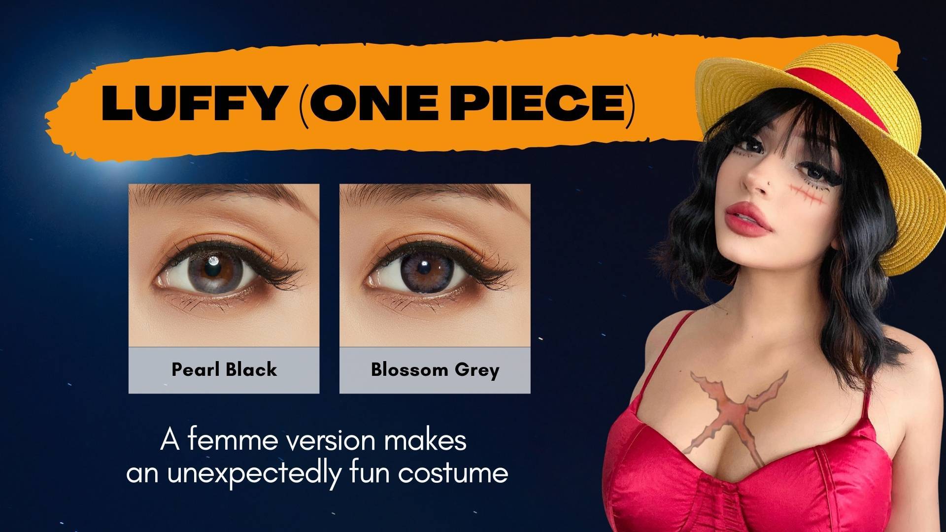 Luffy One Piece Halloween Look Color Contact Lenses