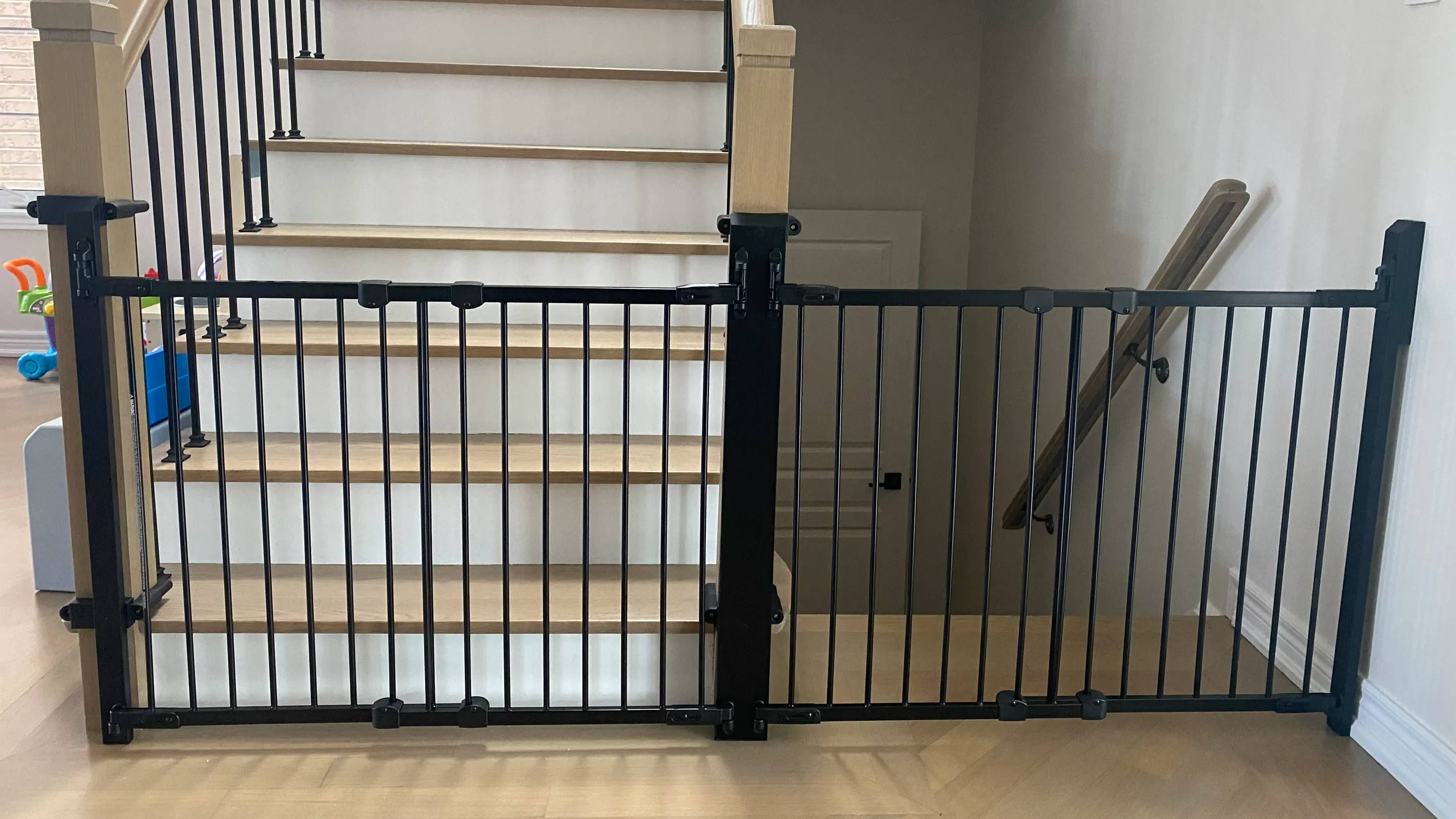 A non-drill gate installed in a customer's home.