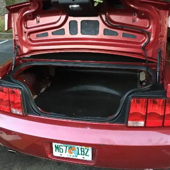 Sound deadening of Ford Mustang GT trunk