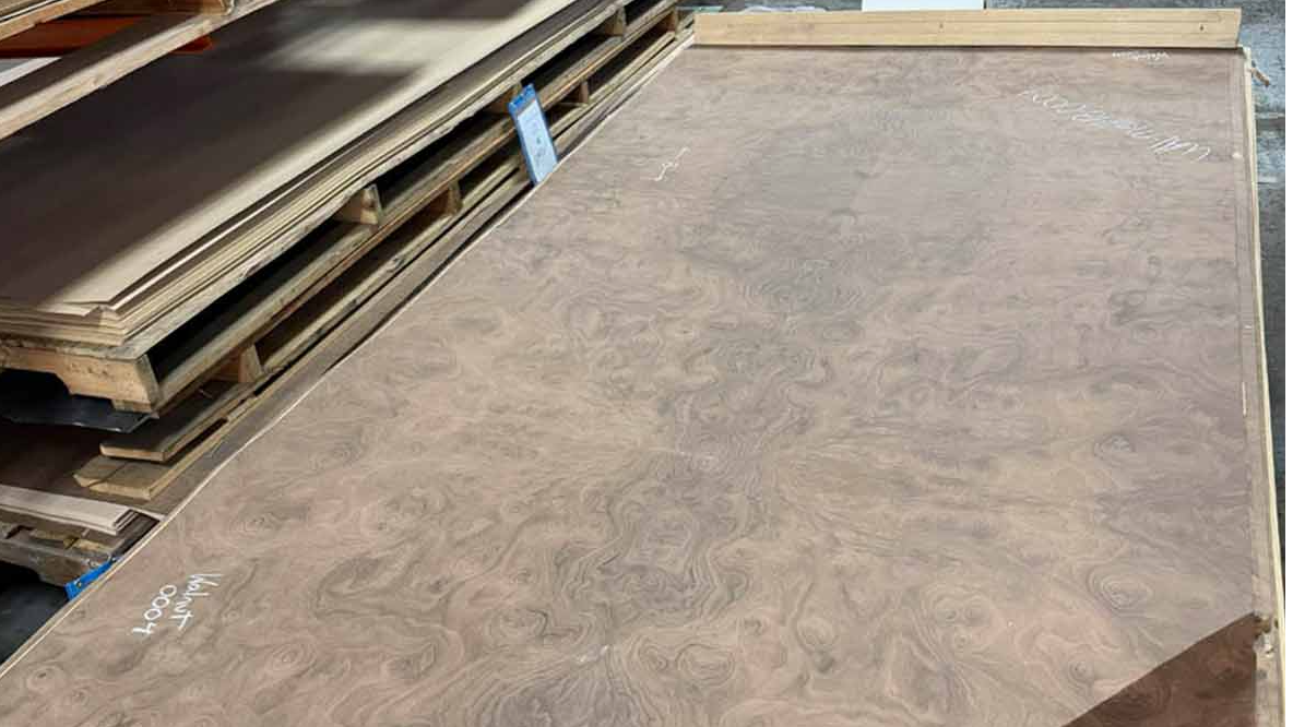 Sheet of walnut burl raw wood veneer 
