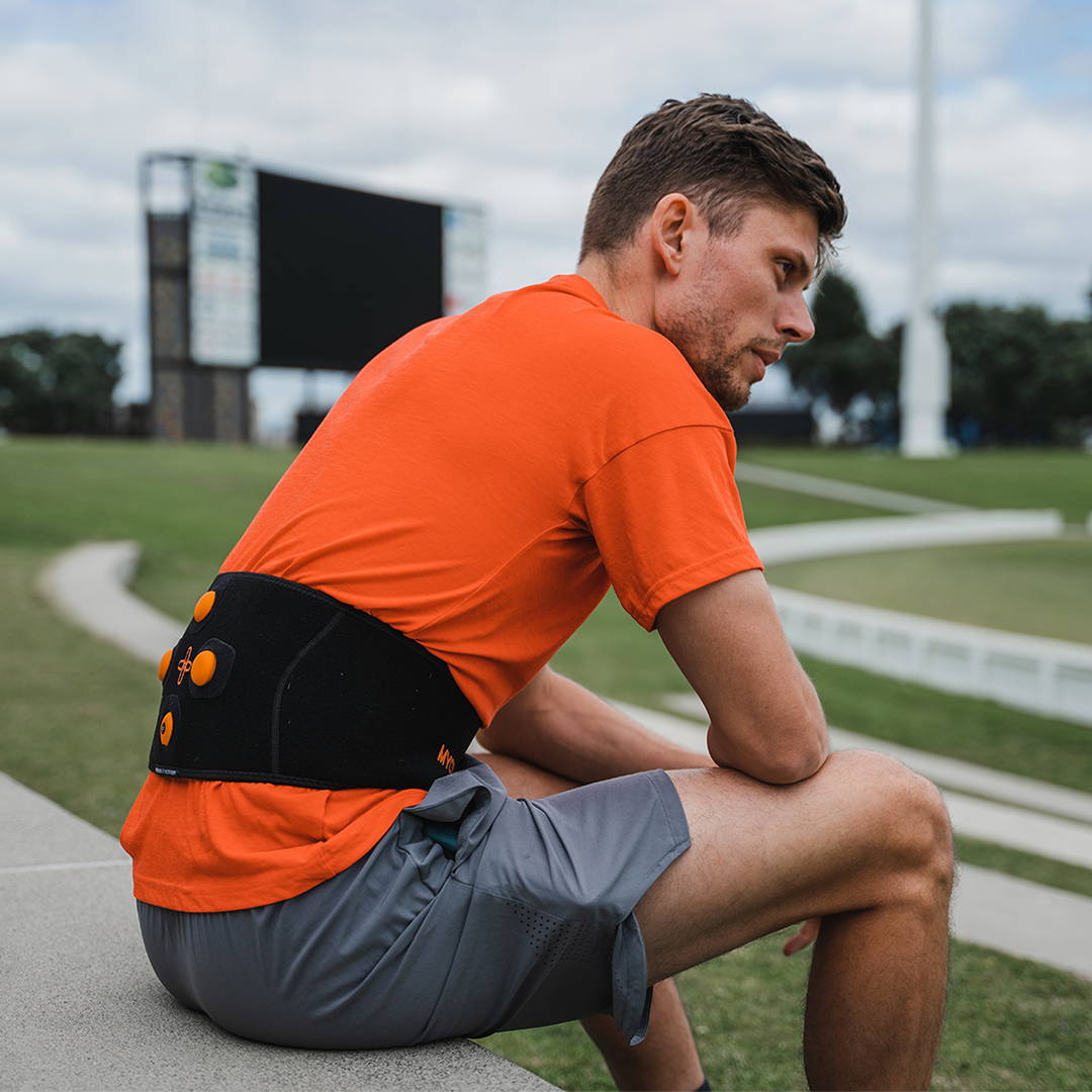 Lower back pain in professional cricket. Brett Randell tell us how Myovolt wearable vibration therapy back brace is helping him with arthritis.