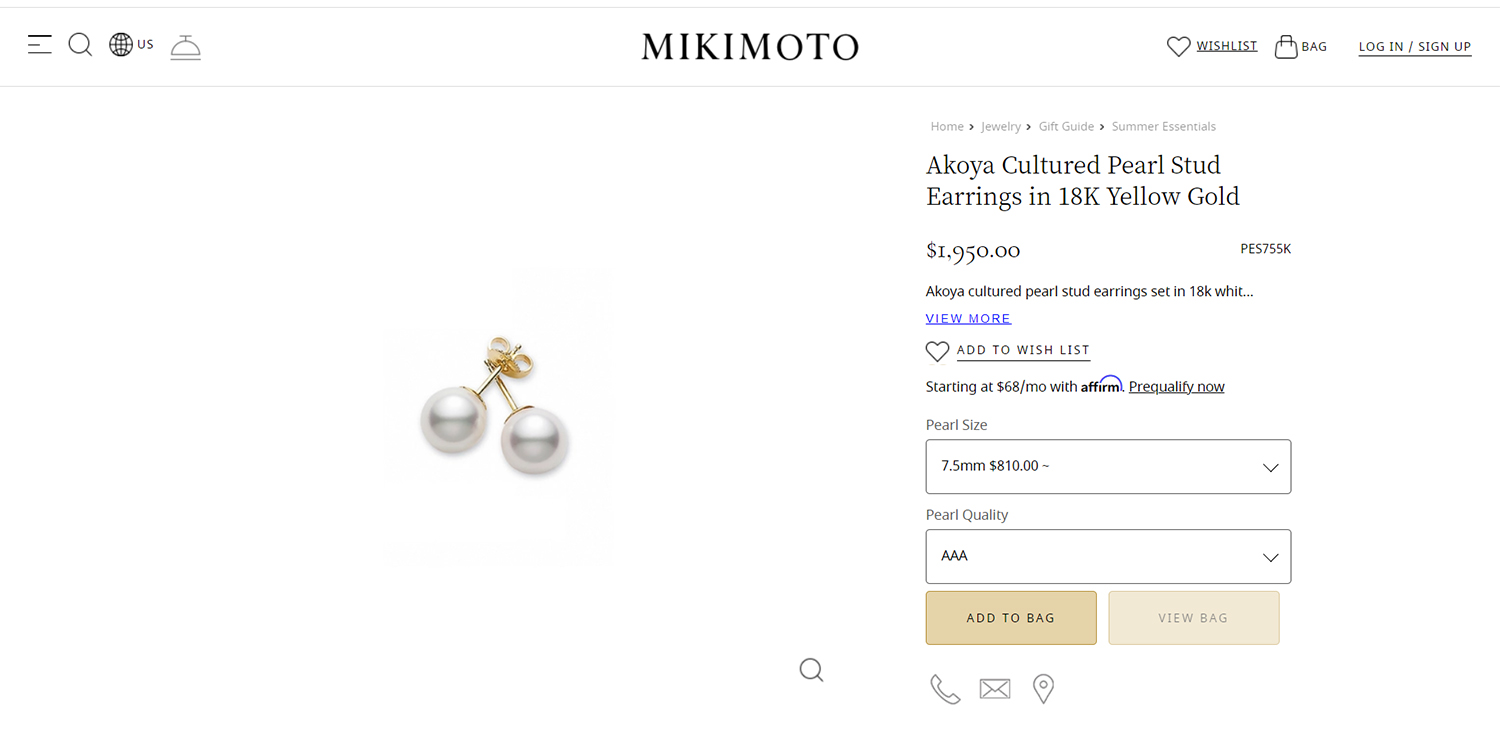 Mikimoto Akoya Pearl Earrings