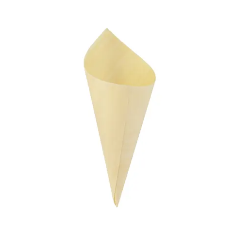 A large wooden food cone