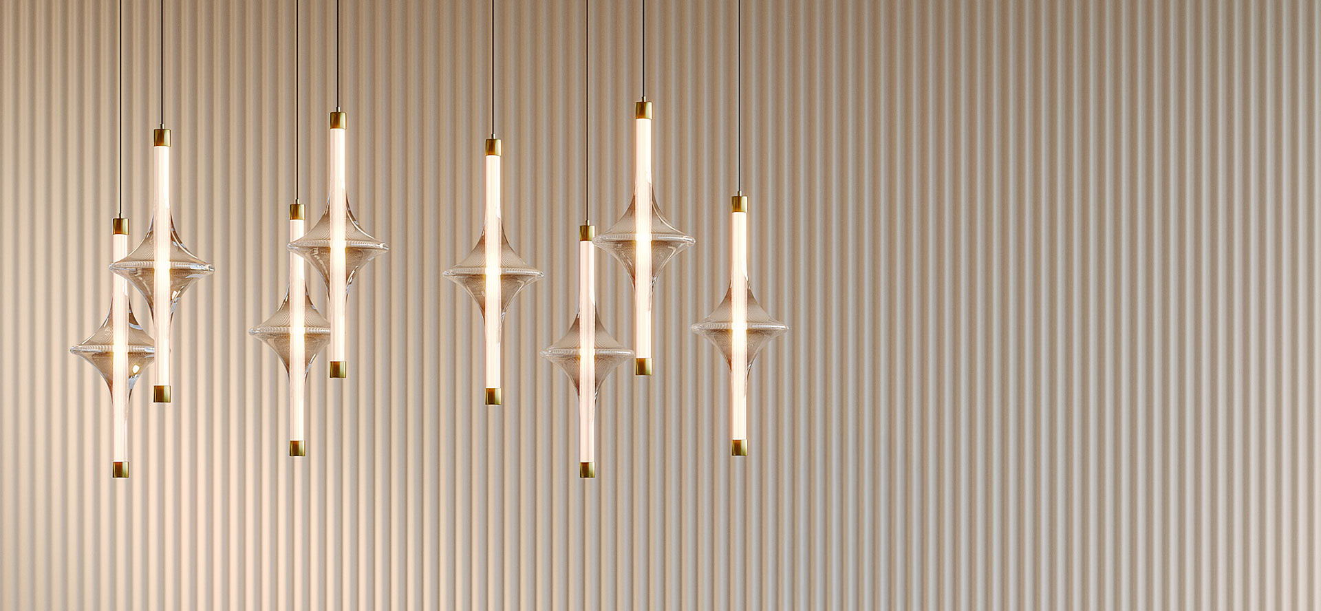 8 rain ceiling lights, customise a luxury chandelier in Norwich by Bontempi.
