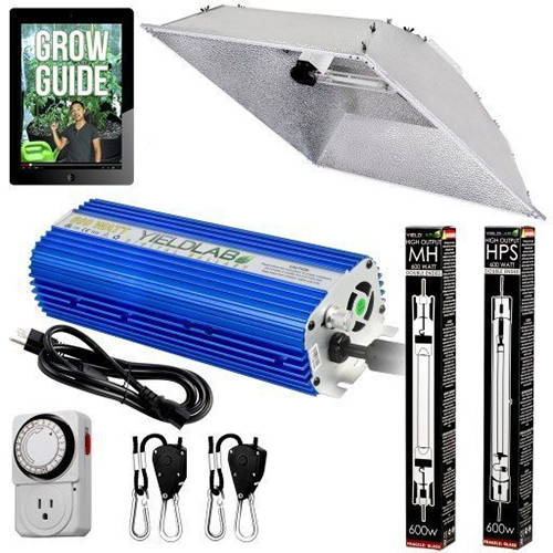 Yield Lab Pro Series 600W HPS+MH XXL Hood Double Ended Complete Grow Light Kit