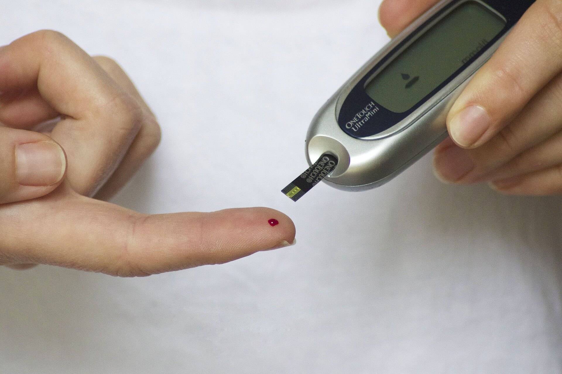 blood sugar test and finger sample