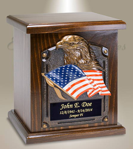 American Flag and Eagle Cremation Urn