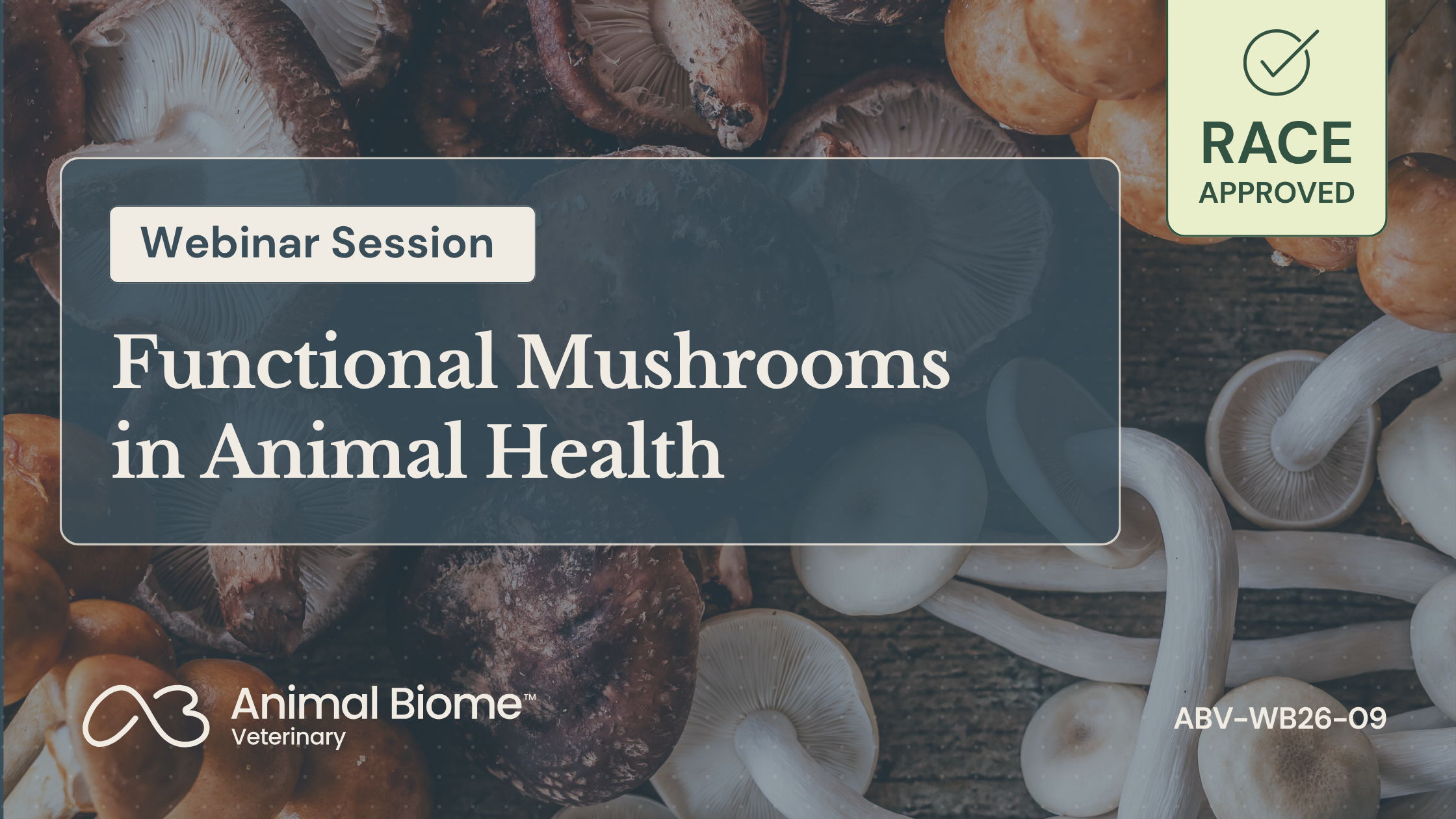Webinar on functional mushrooms in animal health by Animal Biome.