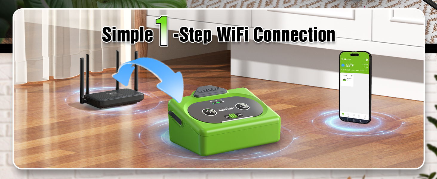 Simple step for Wi-Fi connection with router and smartphone illustration.