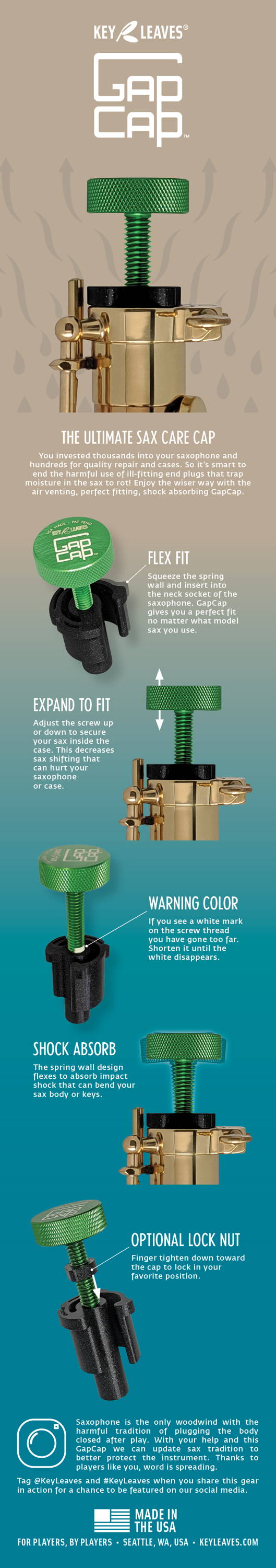 how to use the GapCap saxophone end plug or end cap. 