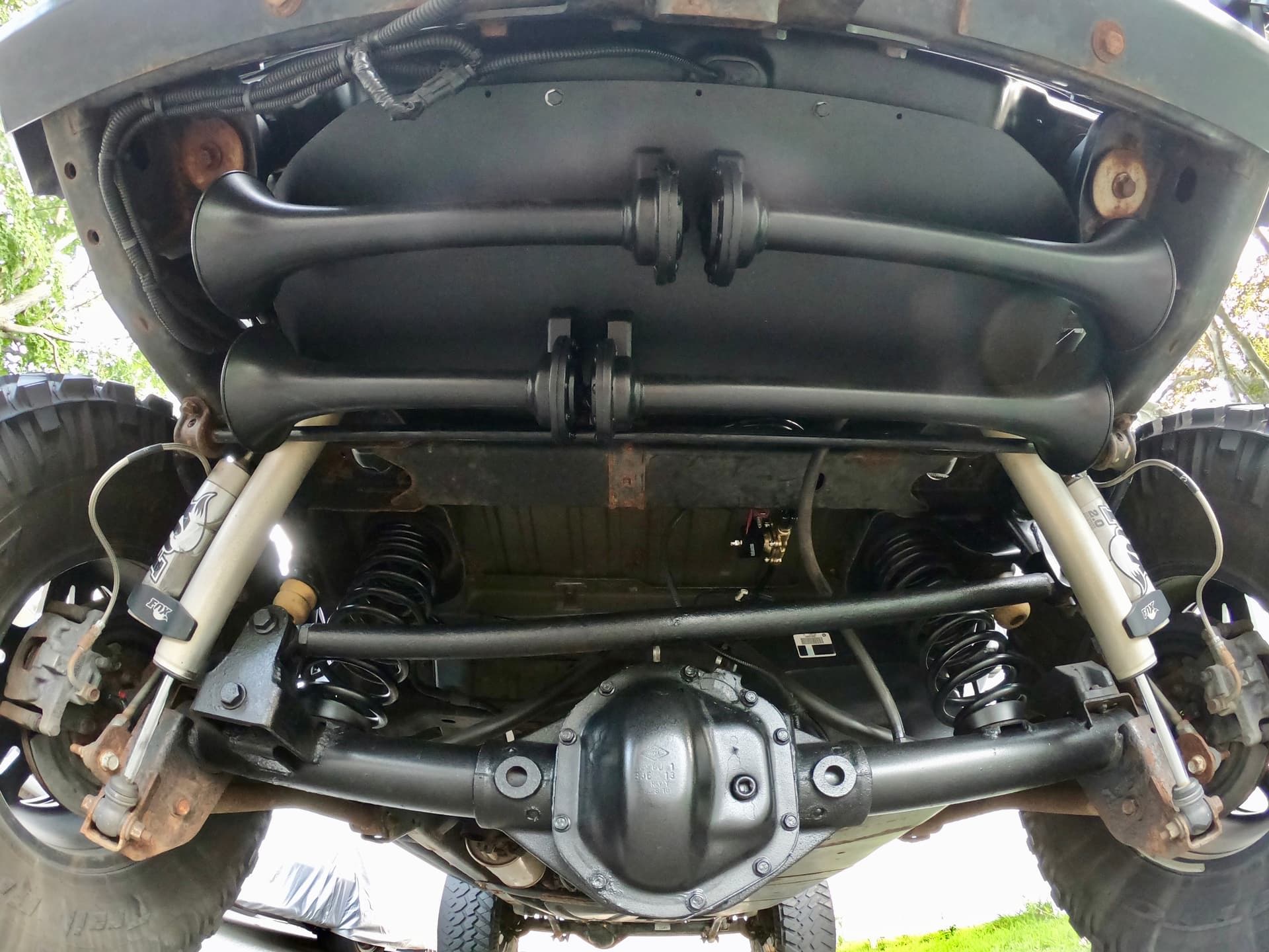 2014 Jeep Wrangler Rubicon with Conductor’s Special 244 Nightmare Edition train horn kit